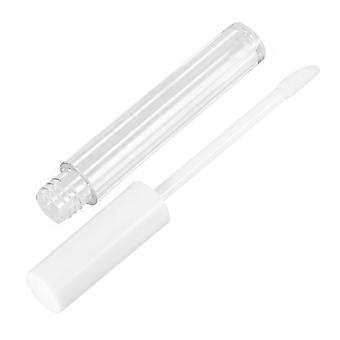 10Pcs Lip Tubes Lip Color Container Labial Glair Tube Lip Bottle Subpackaging Holder (White Lid, Transparent)