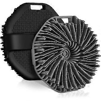 Silicone Body Scrubber, 2 PCS Exfoliating Body Scrubber, Silicone Loofah Bath Brush with Hand Strap, No-Slip Handheld Body Wash Brush Body Scrubbers S