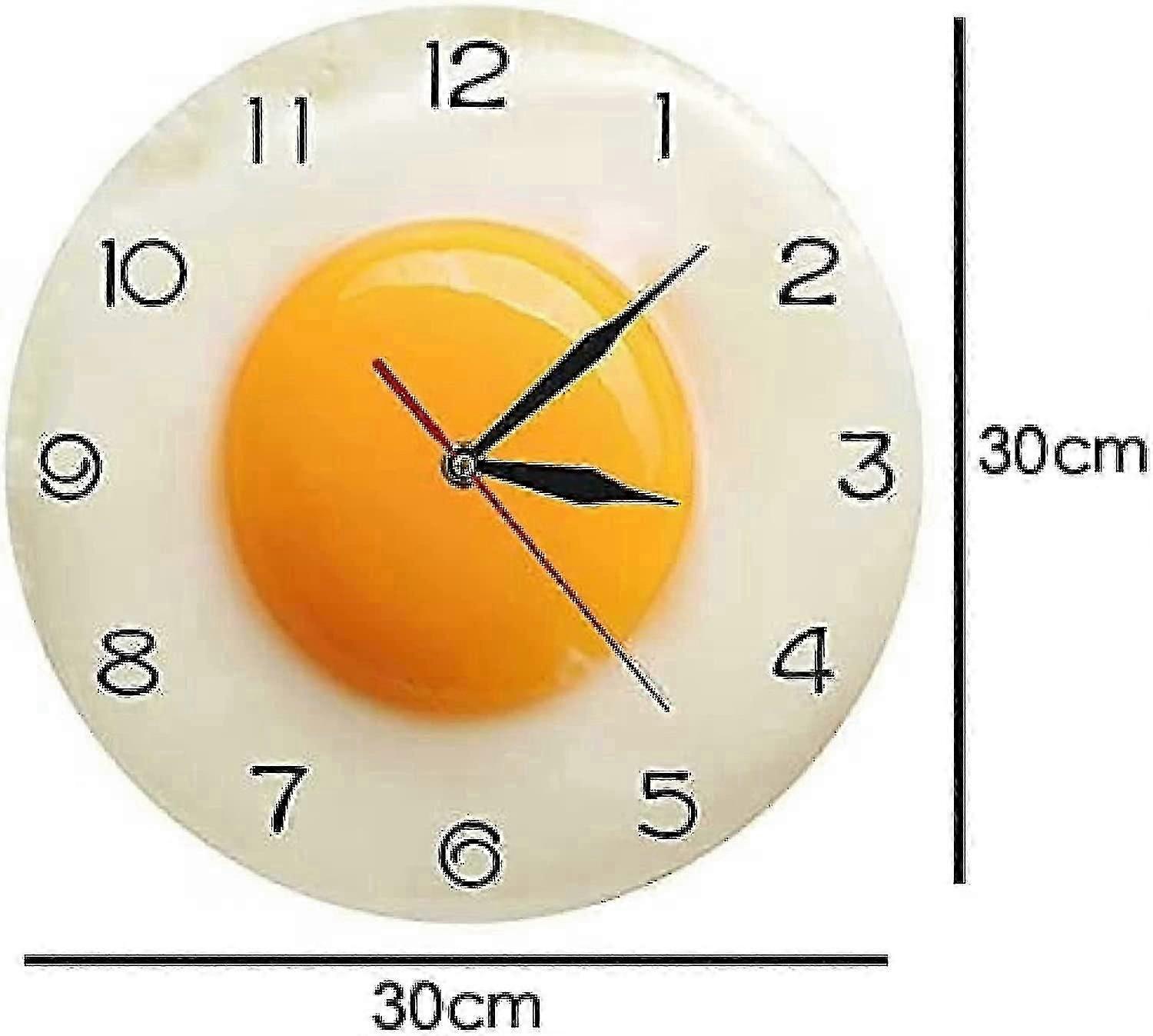 Wall Clock Fried Egg Poached Egg Wall Clock Egg Yolk Clock Digital Pointer Clock 26-27