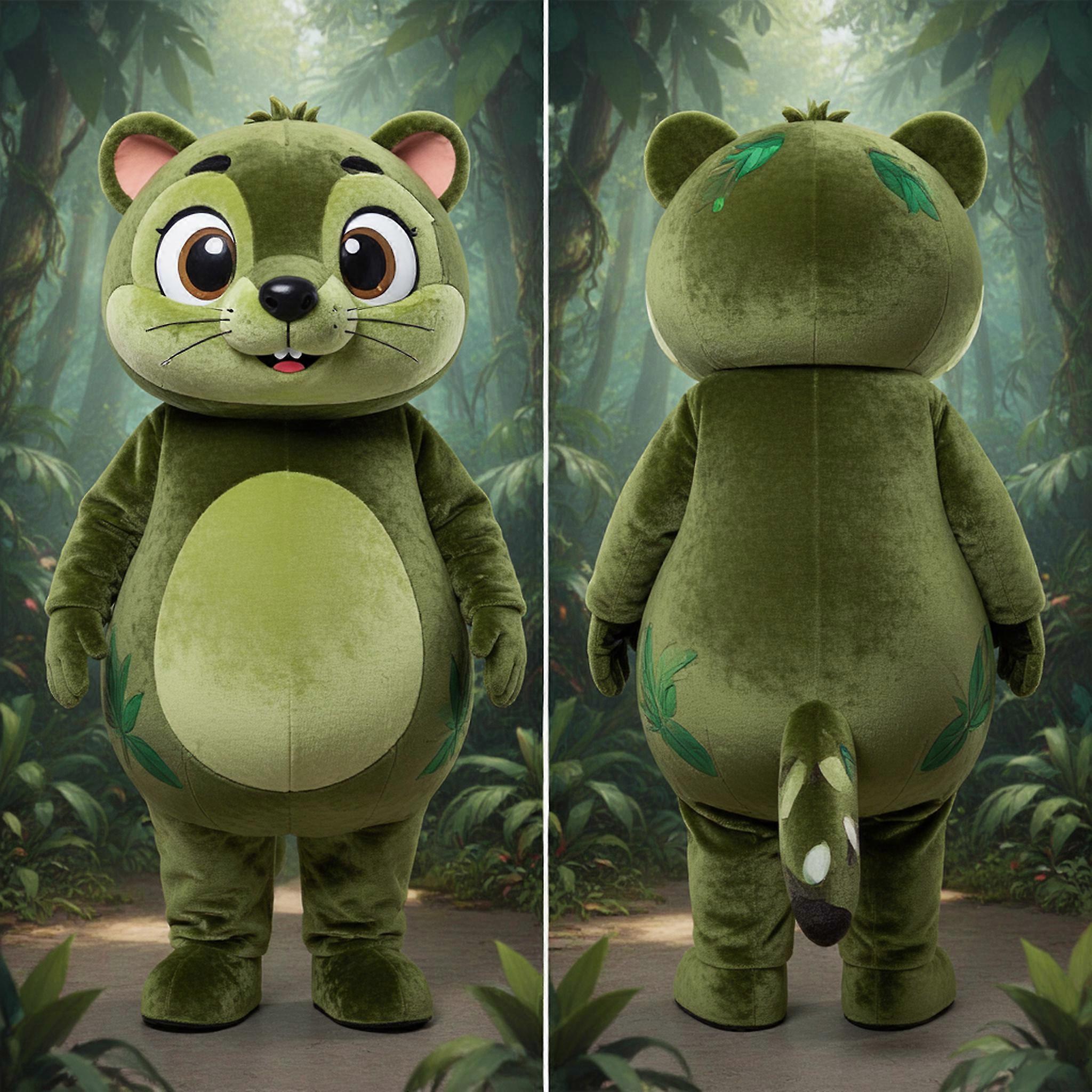 MASTICOT Olive Green Sleek Civet Mascot
