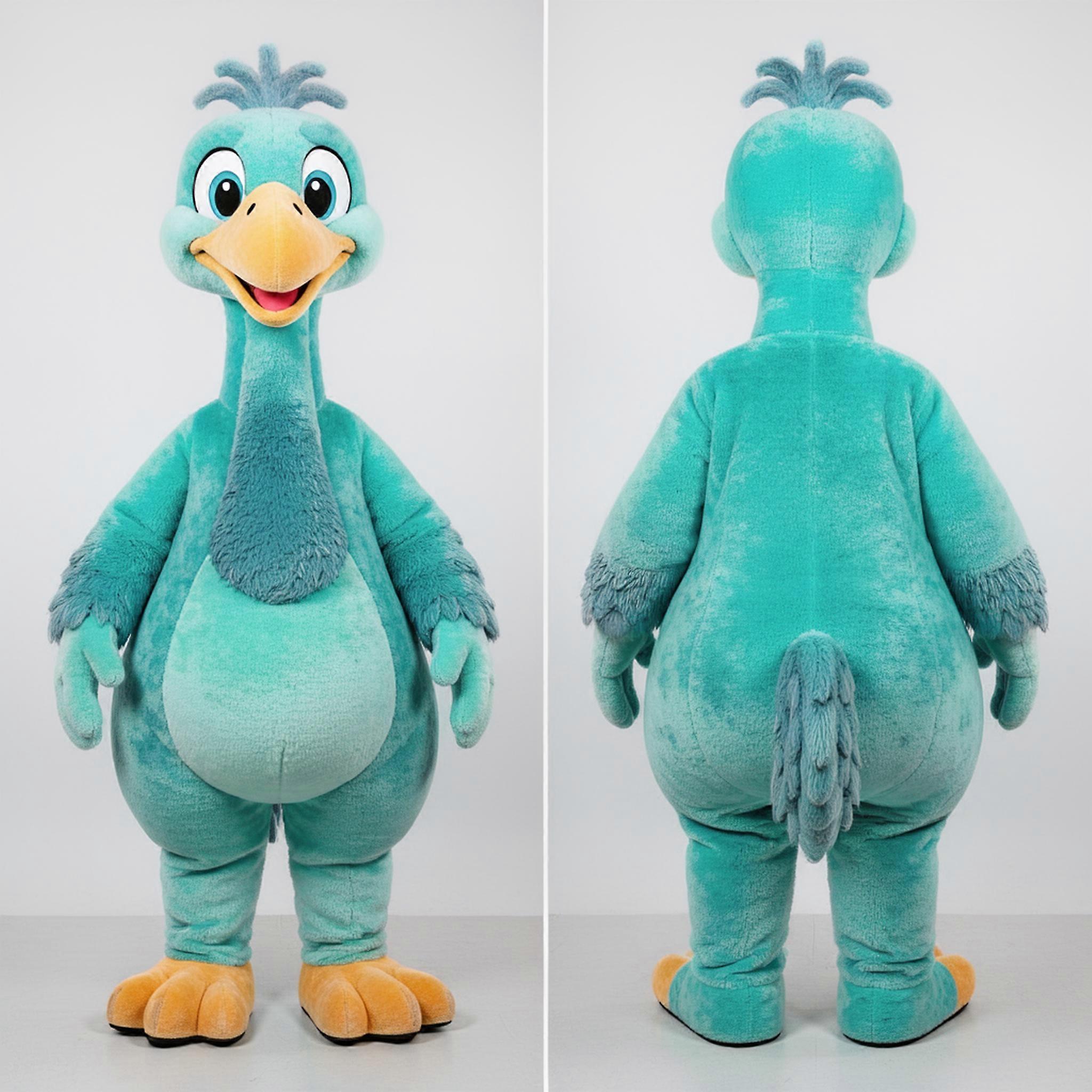 MASTICOT Turquoise Rounded Emu Mascot