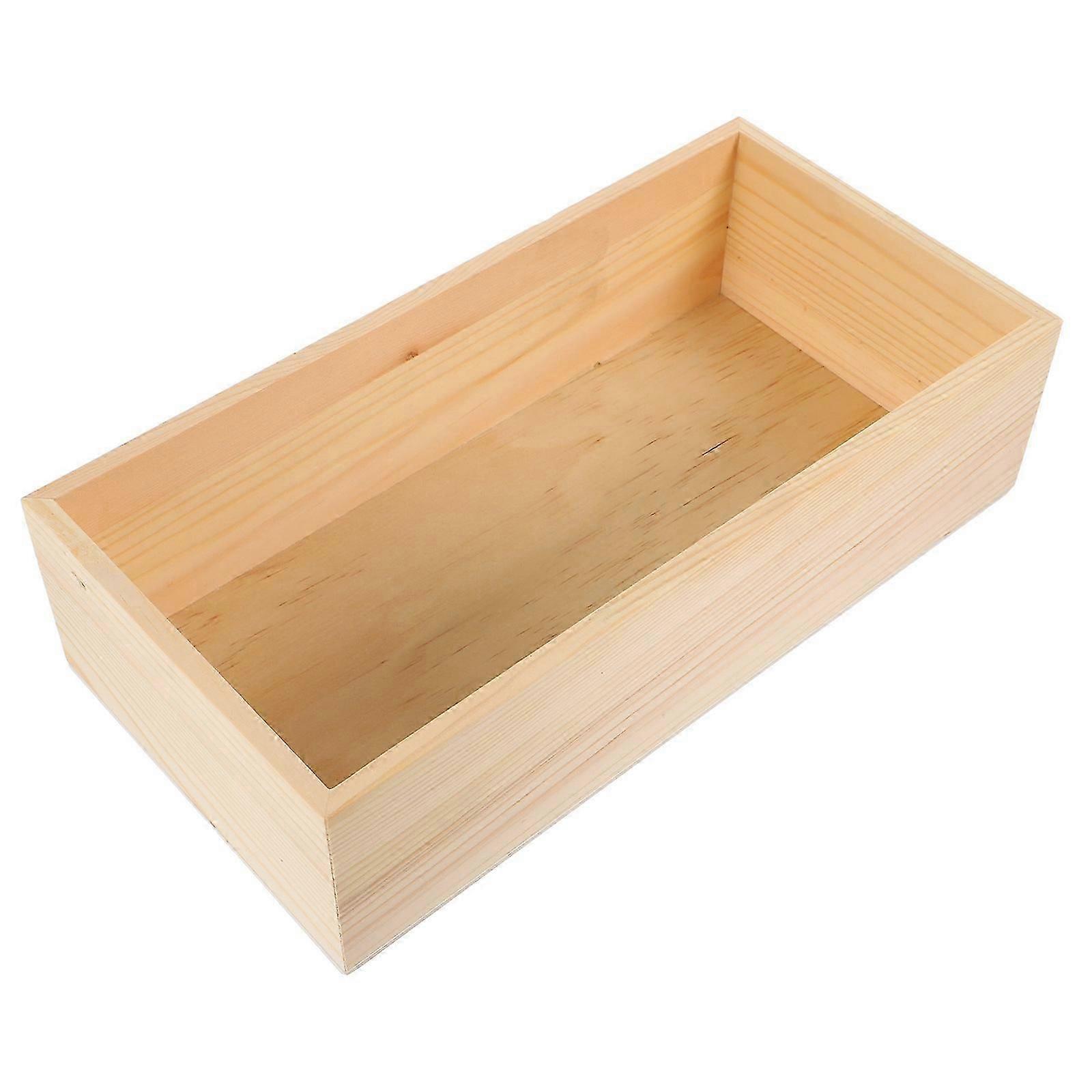 Makeup Storage Organizer Wooden Case Suitable for Bathroom Vanity Simple Style Rectangular Shape 1Pcs
