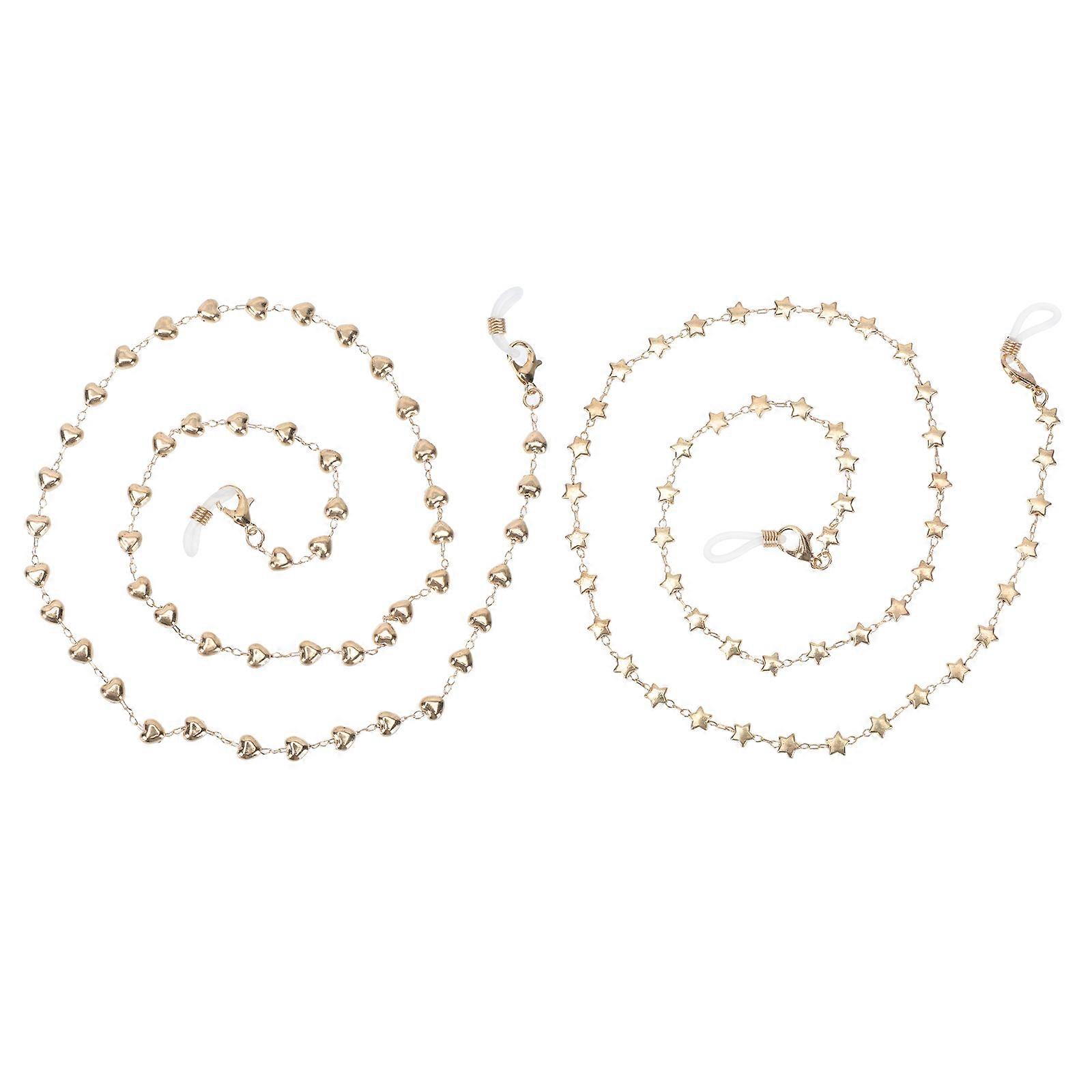 Five-Pointed Pendant Alloy Chain for Decor with 2Pcs