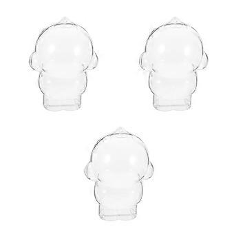 Conjunto de 3 Estojos Transparentes para Armazenamento de Brinquedos e Miniaturas