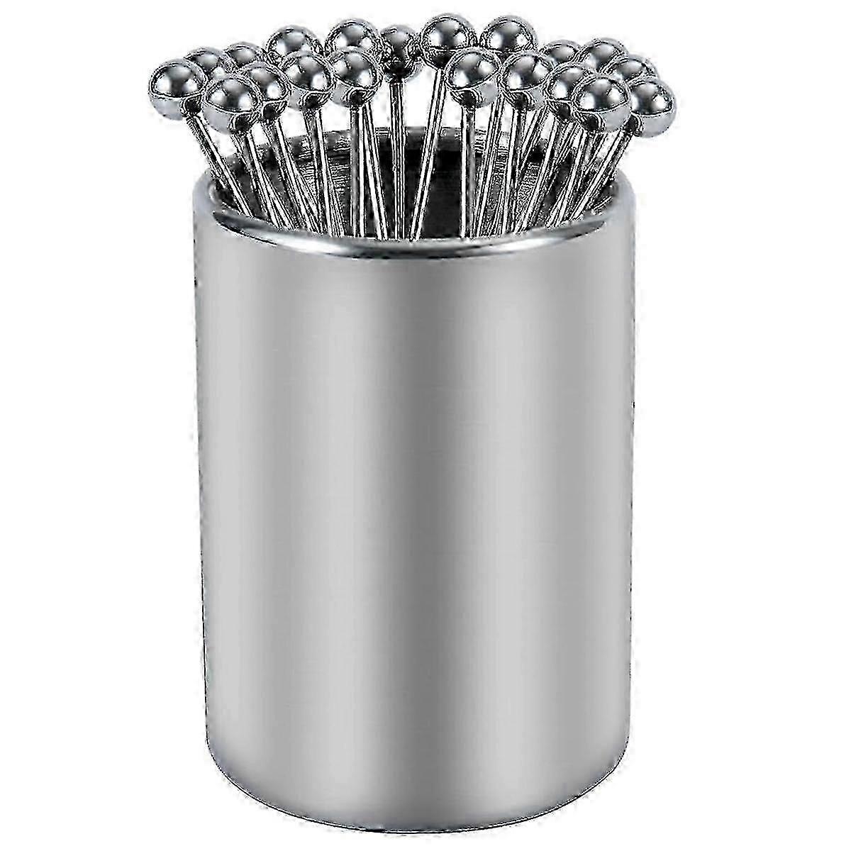 20-Pc Rustproof Stainless Cocktail Picks with Stand