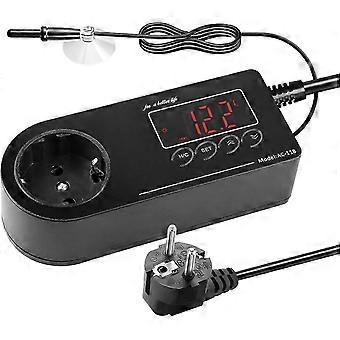 220V Thermostat Plug, Digital Temperature Controller, Multi-use Thermostat for Reptile Terrariums, Supports Both Cooling and Heating for Greenhouses, 