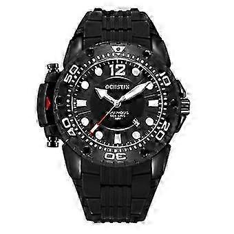6124 Wasserdichte Herrenuhr mit Nachtlicht, Quarzwerk, Silikonarmband, geeignet für Outdoor-Sportarten