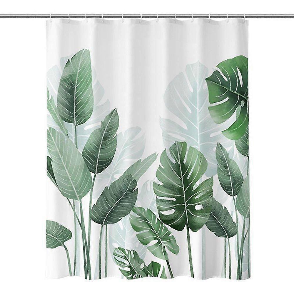Tropical Waterproof Shower Curtain, Odorless Machine-Washable Polyester