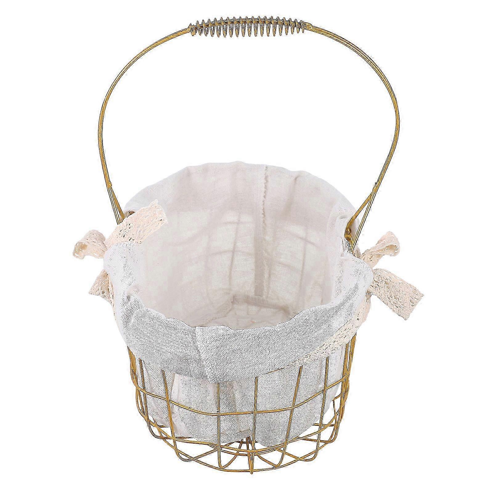 Flower Container Gift Basket Handmade Iron Storage Basket