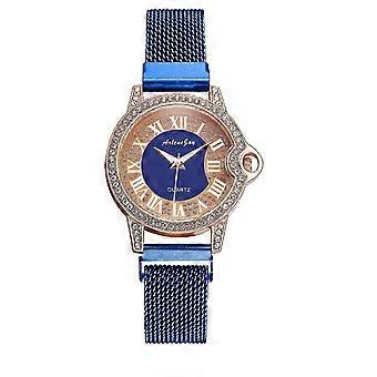 Casual Dress Wrist Watch for Women, Fashion Clock with Crystal and Stainless Steel, Simple Style
