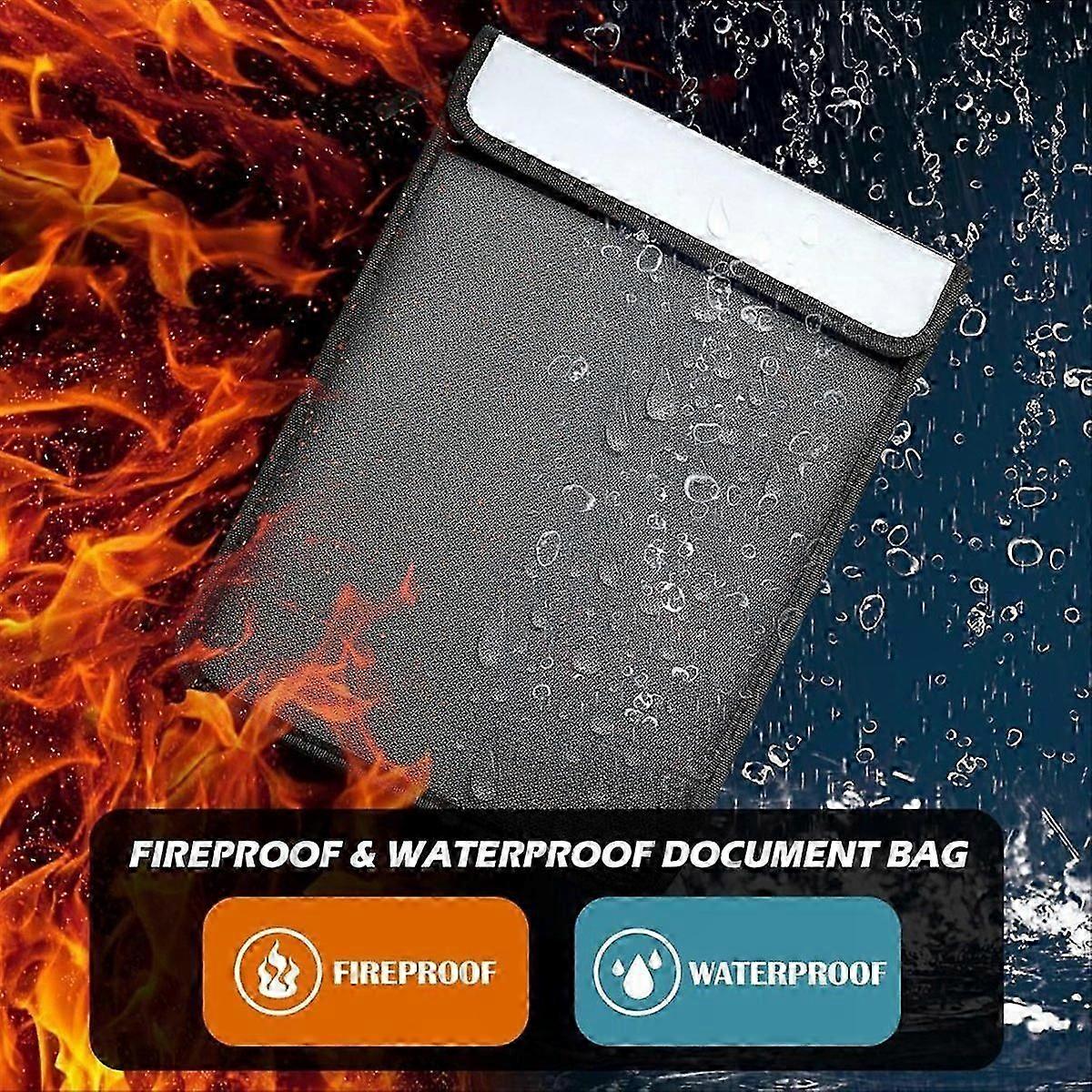 Fireproof & Waterproof Document Storage Bag with 2 Pockets