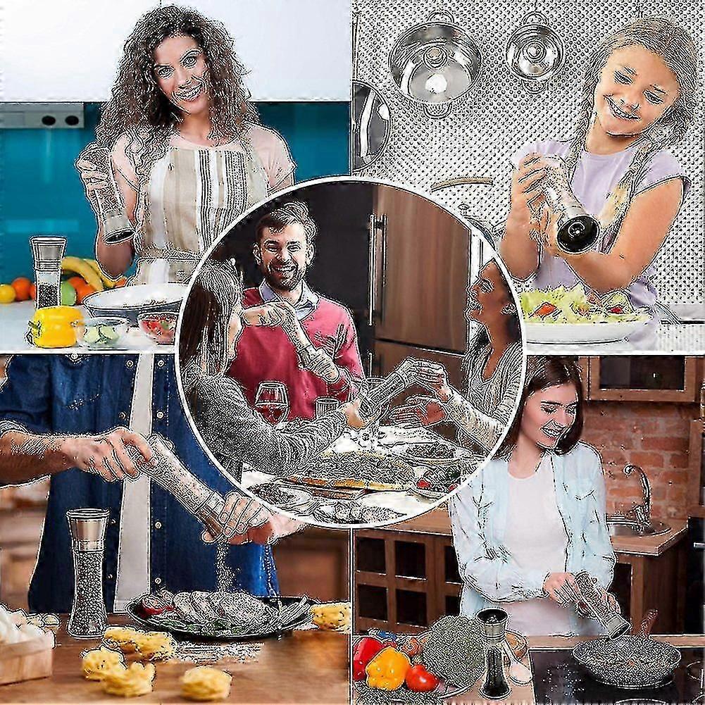 Ceramic Rotor Salt Pepper Grinder Trio