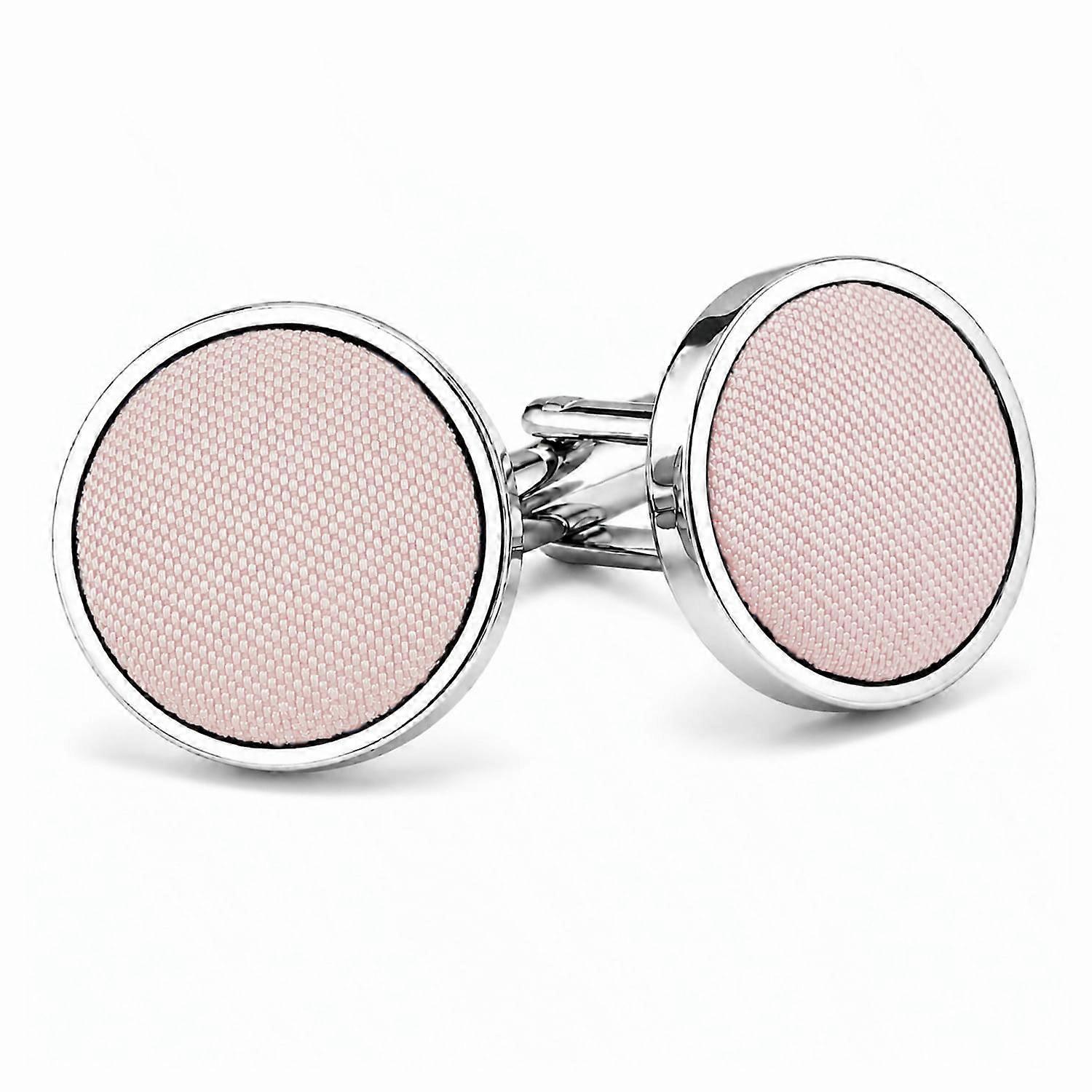 Blush Pink Plain Shantung Cufflinks
