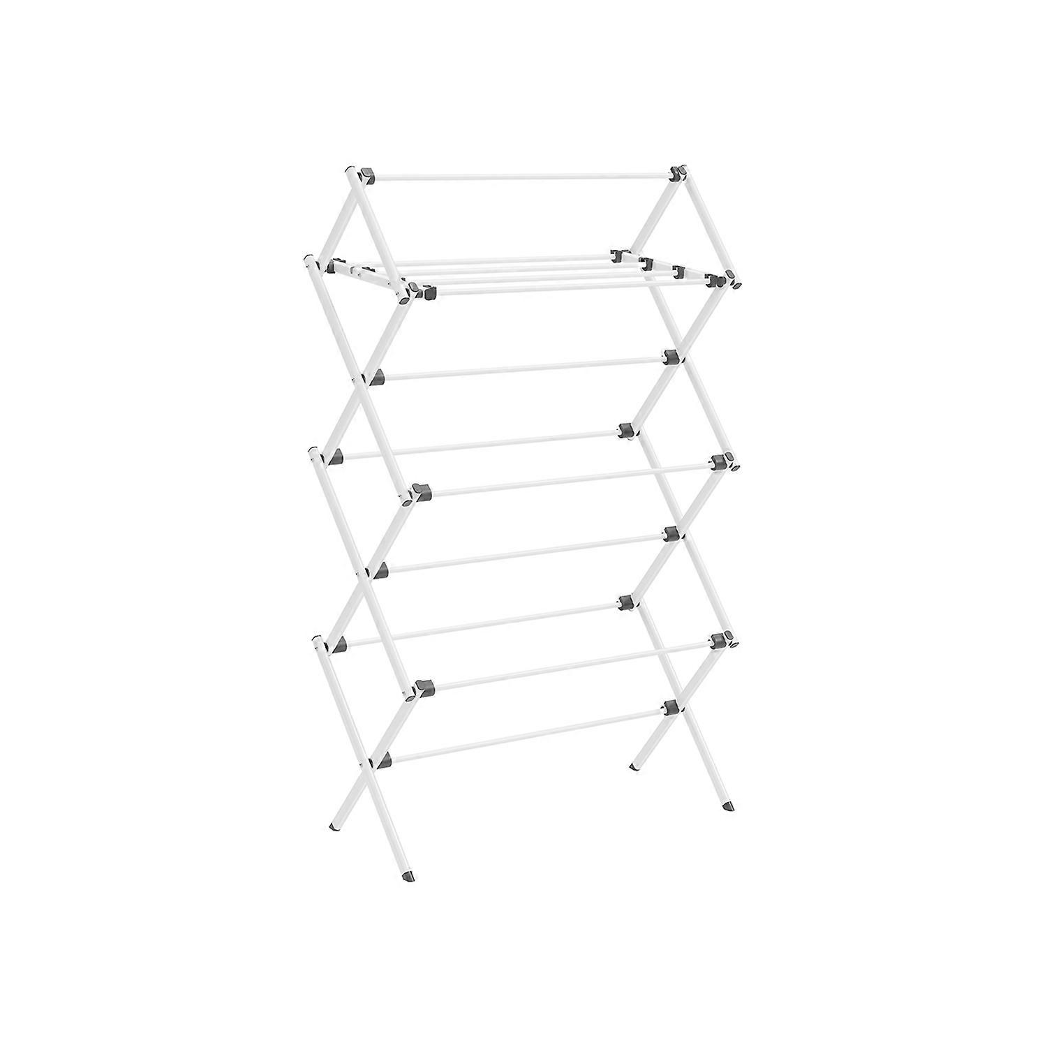 Foldable Clothes Drying Rack with Steel Frame 14.6"D x 29