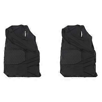 2X Men's Rib Padded Vest Compression Shirt Training Vest for Football Soccer Basketball Hockey Protective Gear XL-SFYGV