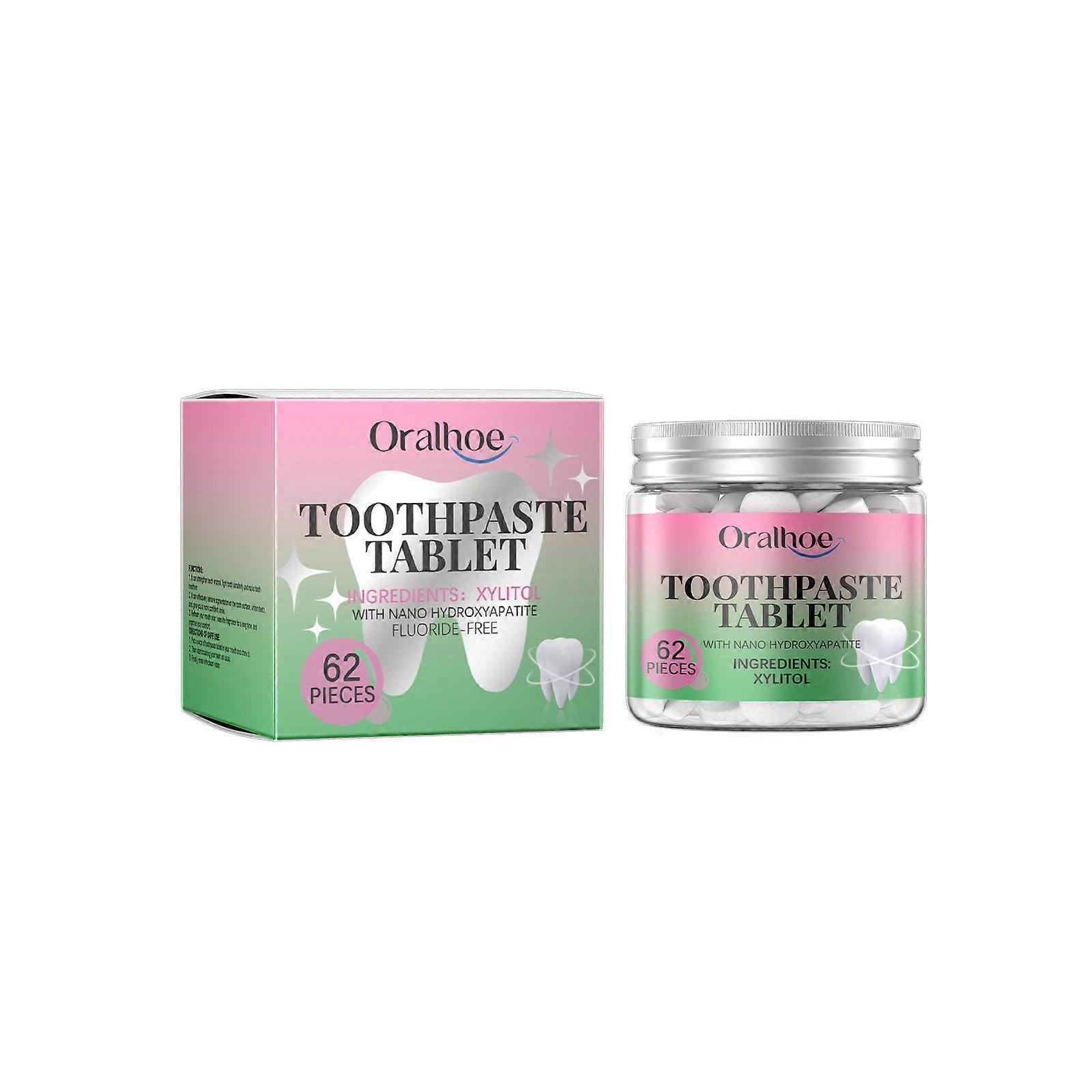 Toothpaste Tablets 62pcs Nano Hydroxyapatite Toothpaste Tablets Whitening Teeth