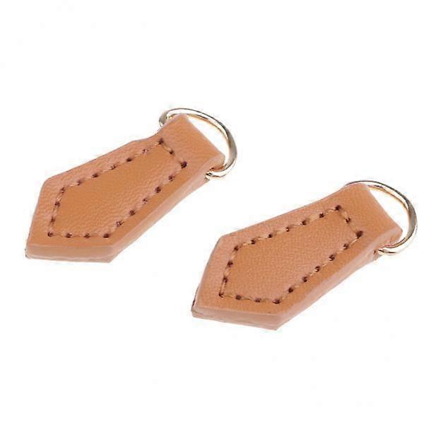 9x2Pcs Leather Zipper Tags Fixer Pull Replacement DIY Wallet