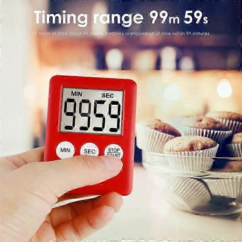 Magnetic Digital Kitchen Timer LCD Count Up Down Loud Alarm