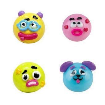 Squishy Dog Face Swap Sensory Toy, Soft Moldable Slow Rise Squeeze Stress Relief Fidget, Cute TPR Novelty Gift for Kids and Adults, 4 Pack