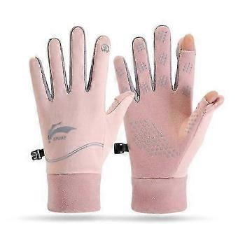1 Pair Full Finger Touch Screen Cycling Gloves for Women - Winter Warm, Windproof, Water-Resistant, Non-slip Design