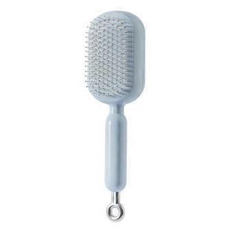 Detangling Hair Brush with Retractable Air Cushion and Gentle Scalp Massage, No Pull Comb for Wet Dry Hair, Pink Blue