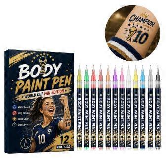 Zephoco Body Paint Pen, World Cup Festival, farba do twarzy, jasny kolor, łatwe rysowanie