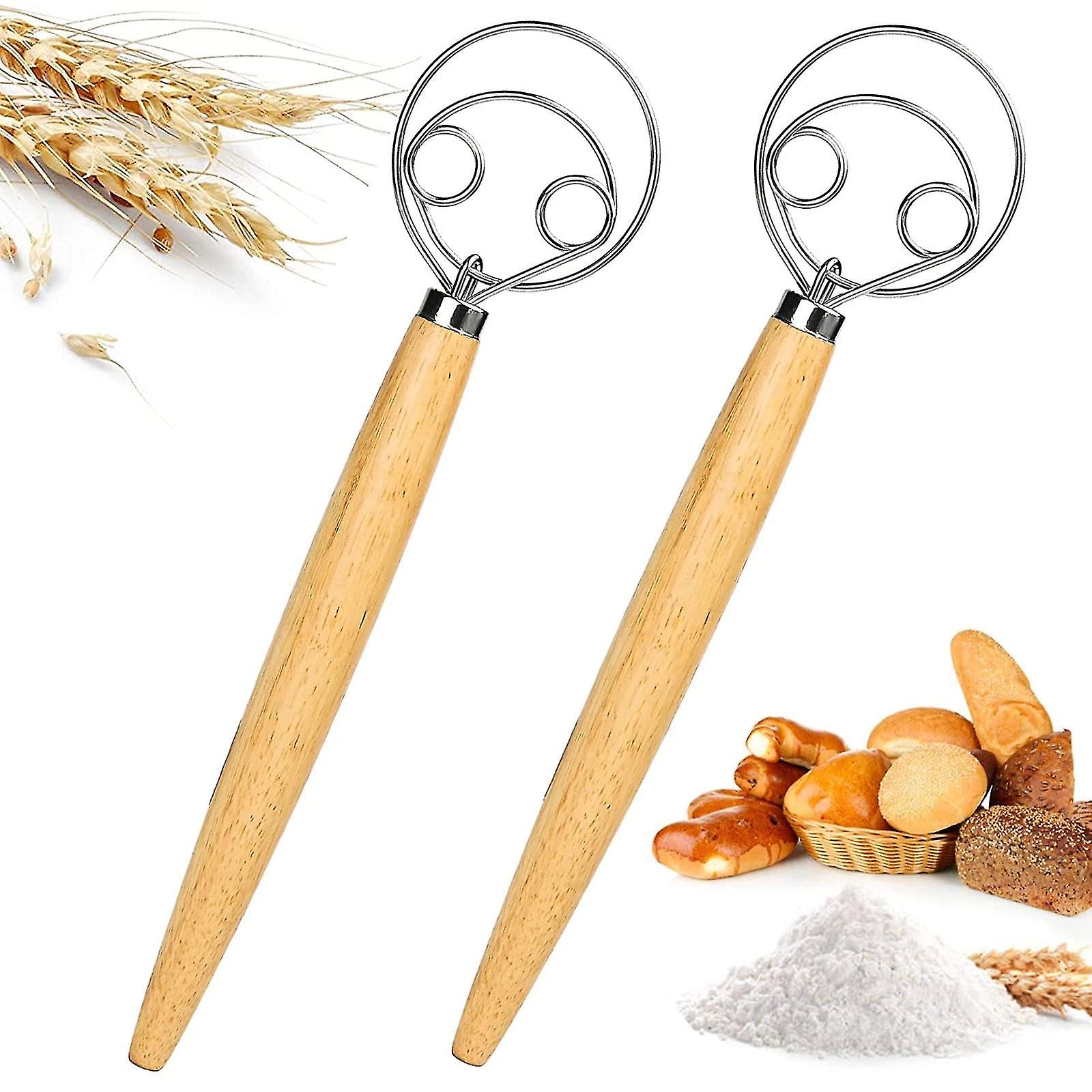 Set Of 2 Bread Dough Whisk Dough Mixer Whisk Danish Dough Whisk Hand Stirrer