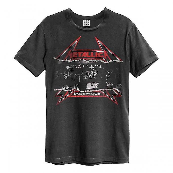 T-shirt Amplified unisexe adulte jeune attaque en métal
