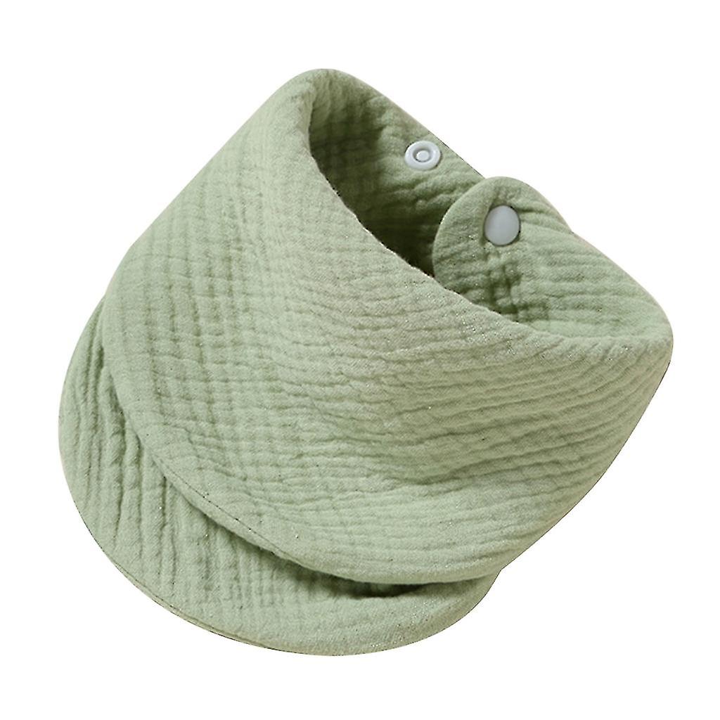 Soft Feeding Drool Bibs Cotton Newborn Solid Color Snap Button