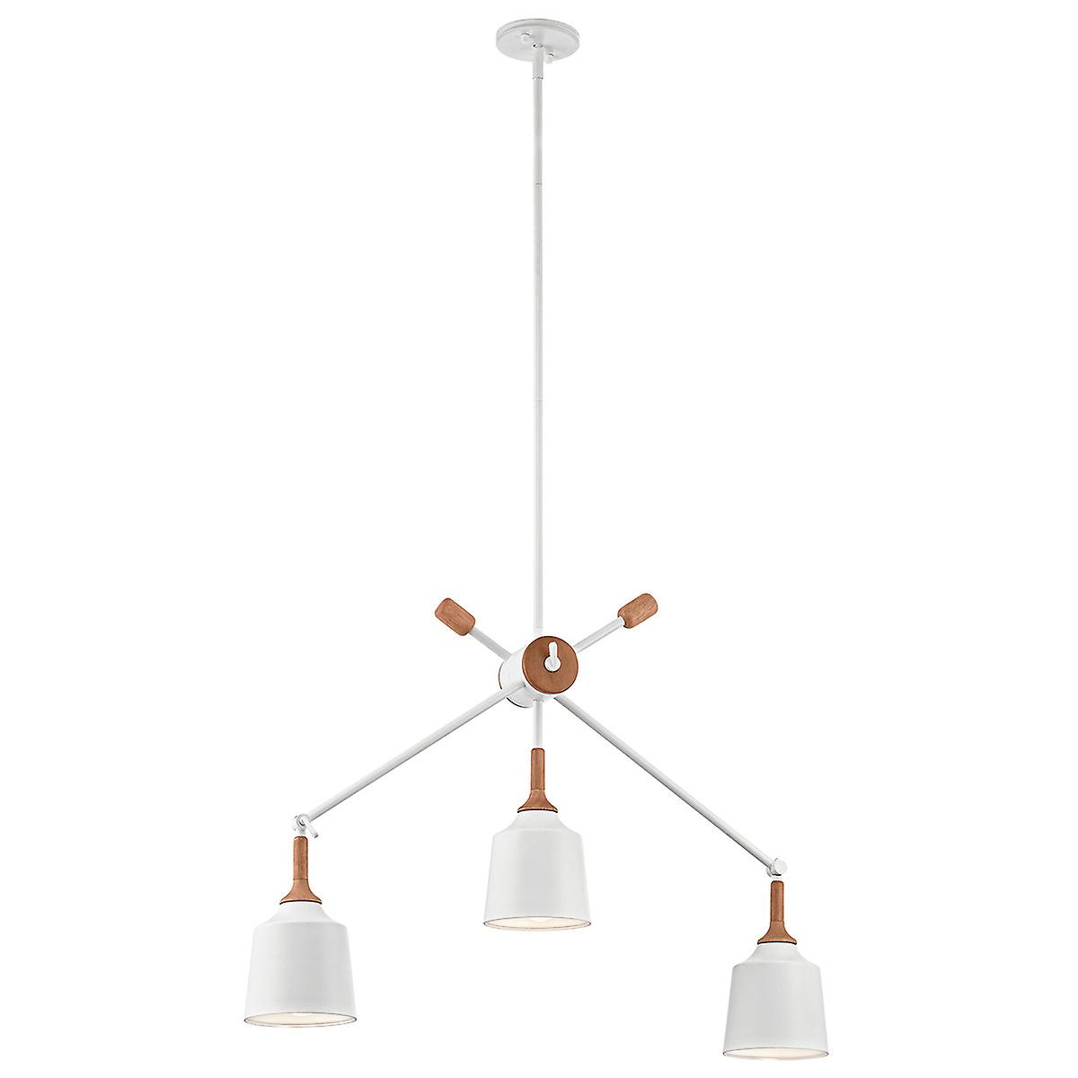 Elstead Danika - 3 Light Ceiling Chandelier Pendant Bar Light White, E27
