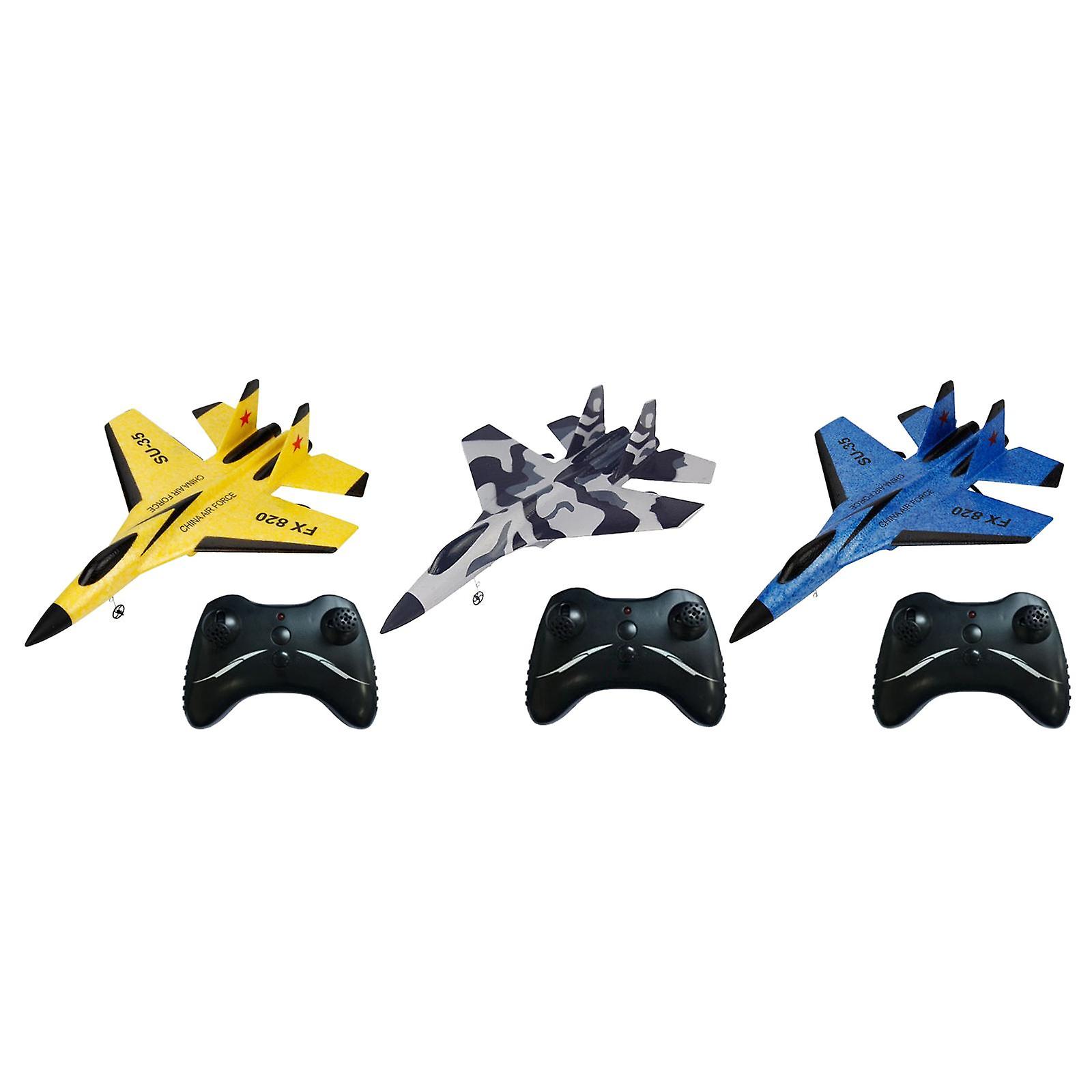 RC Airplane Glider Plane Fixed-wing Remote Control Kids Toy 1 camo 1 blue 1 yellow