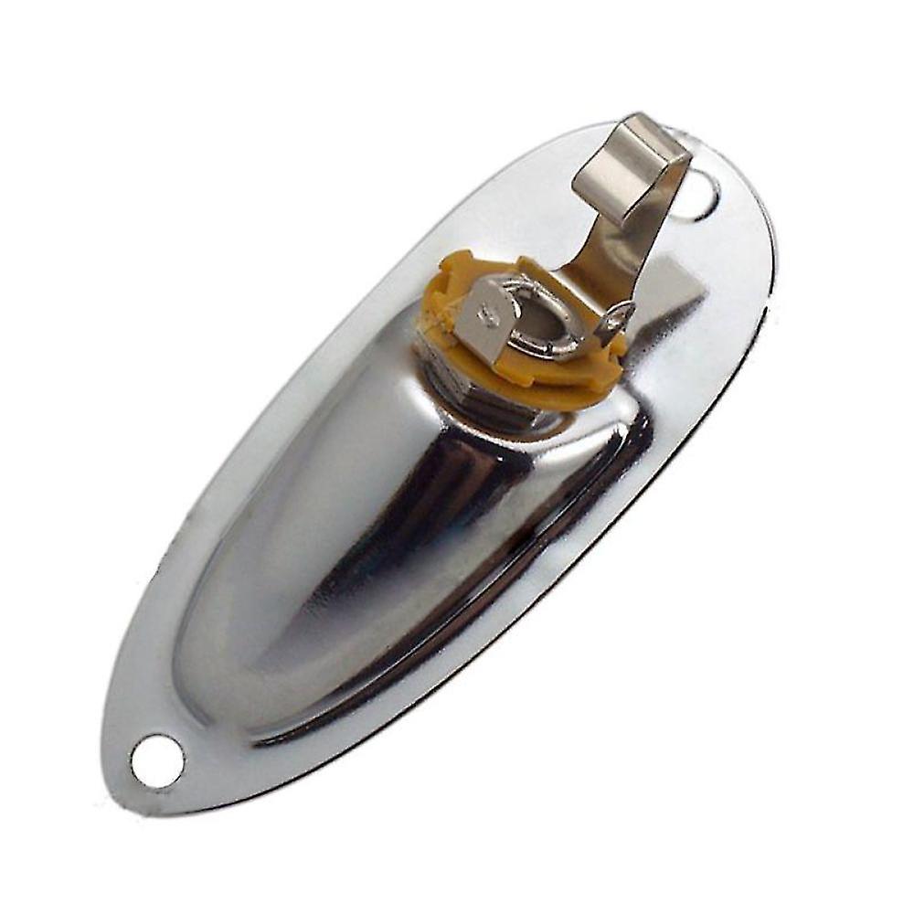 A0073 1 Piece Loaded Jack Socket Plate & Screws For Fender Strat Replacement, Silver