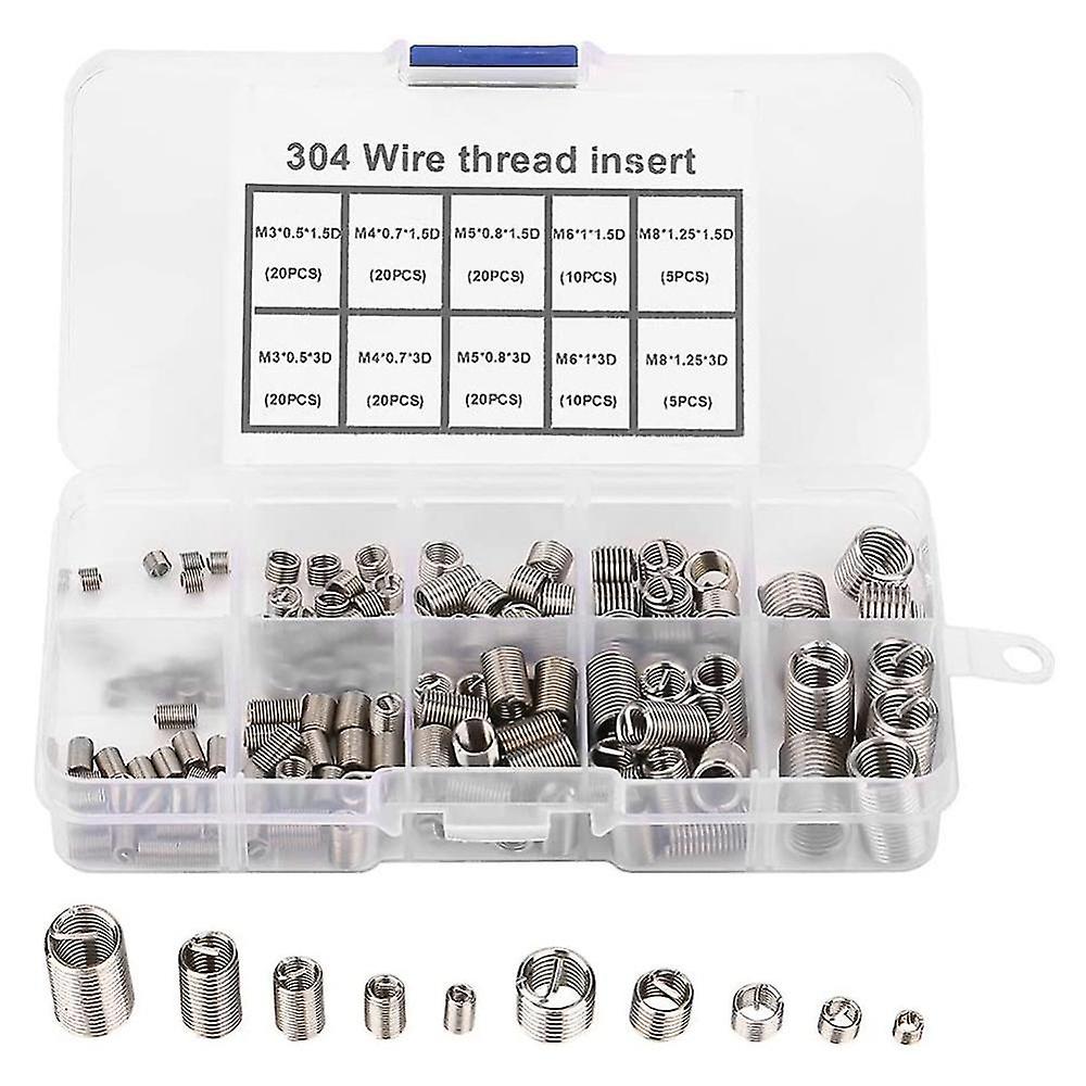 150buc filet de reparare Insertii M3 M4 M5 M6 M8 din oțel inoxidabil Heli Coil Filet de reparare Introduceți sârmă Thr