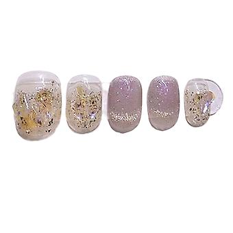 Pink Cat-eyes Short Fake Nails Full Cover Short Acrylic Nail Tips For Women And Girl Nail Salon