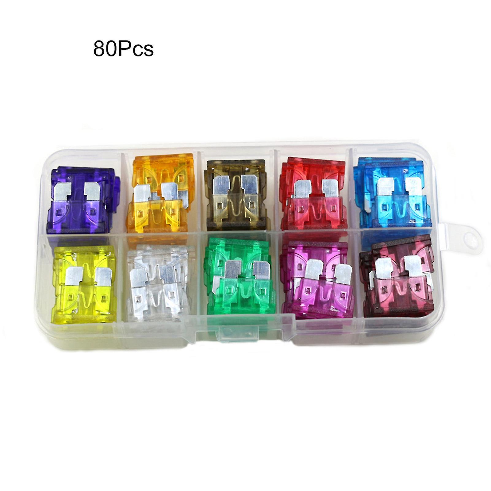 80pcs 3-40a車のヒューズ媒体のよい熱抵抗の小型の刃のタイプヒューズはトラックのためにセットする