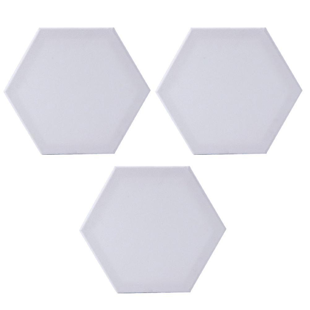 3 Pcs White Blank Canvas Hexagon Art Panel Artist Canvas