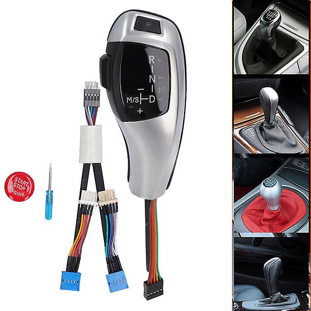 Led Automatic Gear Shift Knob Easy Clean Soft Gear Shift Knob Lever With Red Button For Vehicle