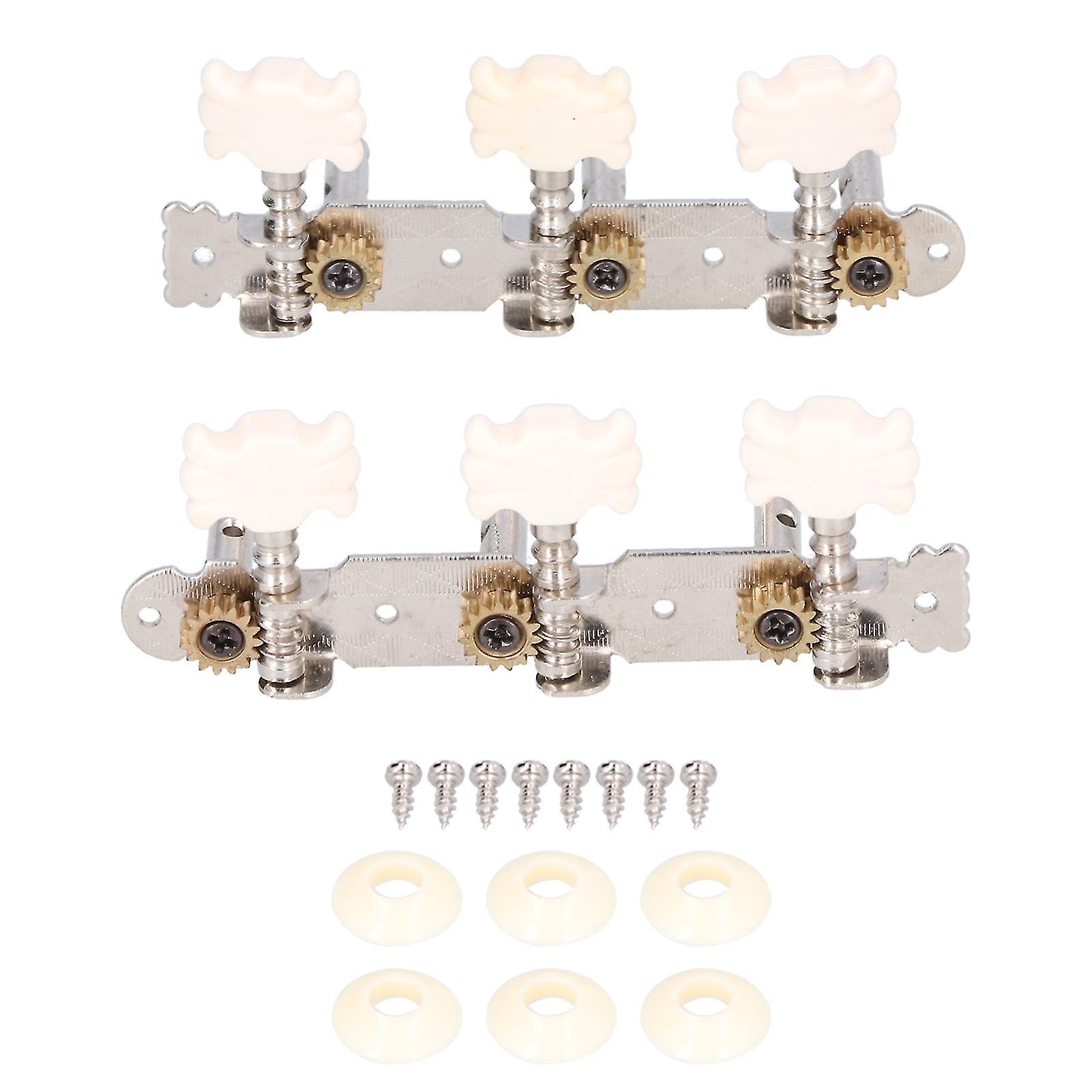 Chrome Double Hole Left & Right 3 Inch Guitar Machine Heads for Classical Folk Guitars