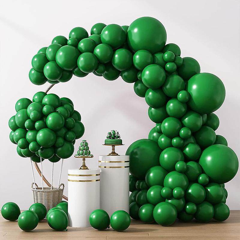 129Pcs Dark Green Latex Balloon Garland Arch for Masquerade Party Decorations