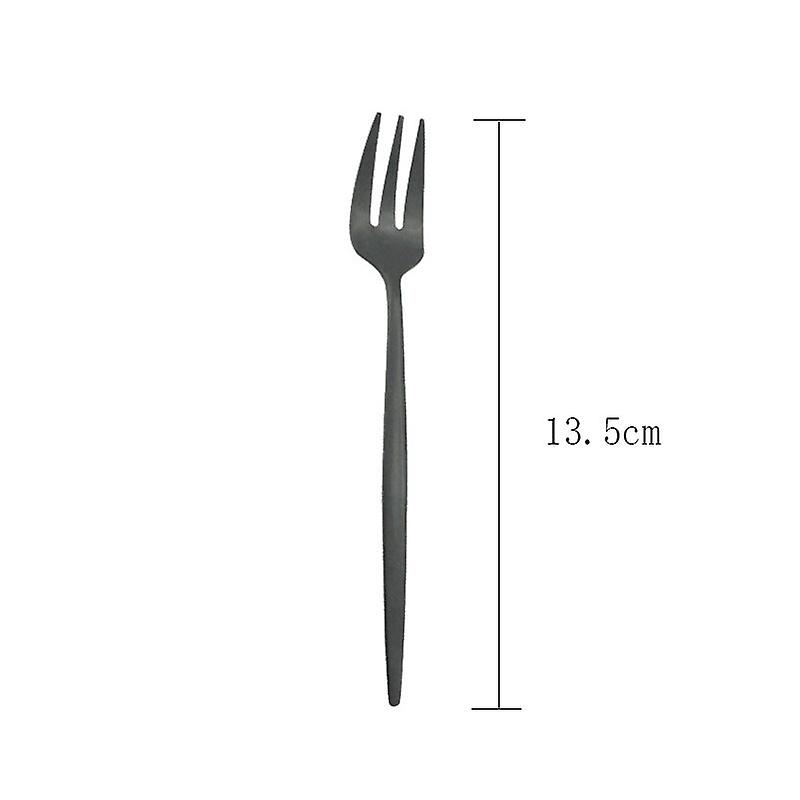 Portuguese Stainless Steel Small Fork Western Daily Refreshments Cake Fork Tableware Western Solid Color Mirror Three Teeth Fruit Fork
