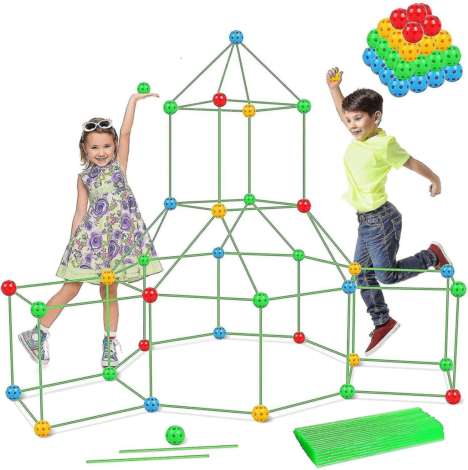 87pcs παιδικά οχυρά κτίριο κάστρα κάστρα σηράγγων σκηνές Diy συνέλευση κτίριο παιχνίδια για τα παιδιά υπαίθριες δραστηριότητες που δώρο