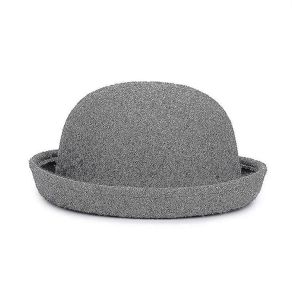 Modne kobiety Solid Color Bowler Derby Wool Felt Hat