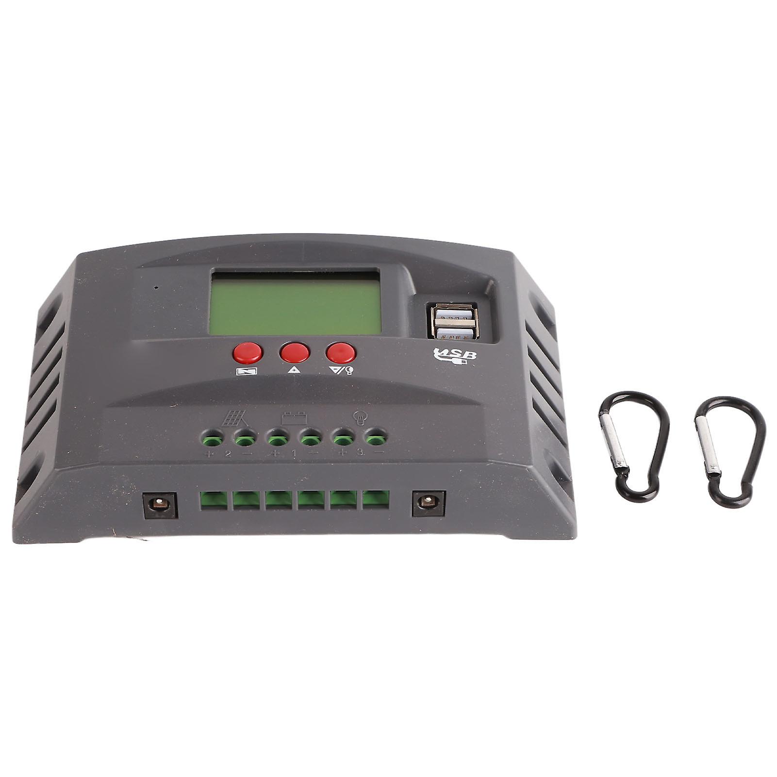 Verdant Touch Solar Charge Regulator Solar Charge Controller MPPT Tracking 12V 24V Automatic LCD Solar Panel Regulator with 2 DC USB 10A