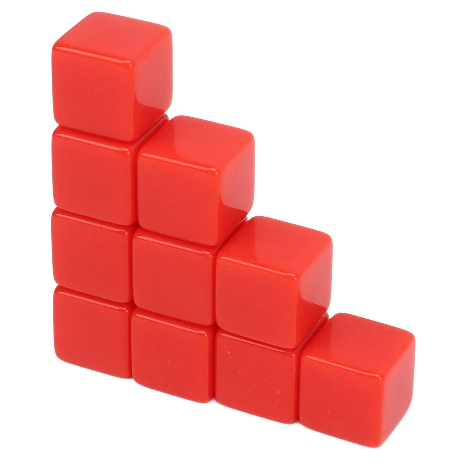 30 Pcs 16mm Red Blank Dice Set for Math Teaching & Games
