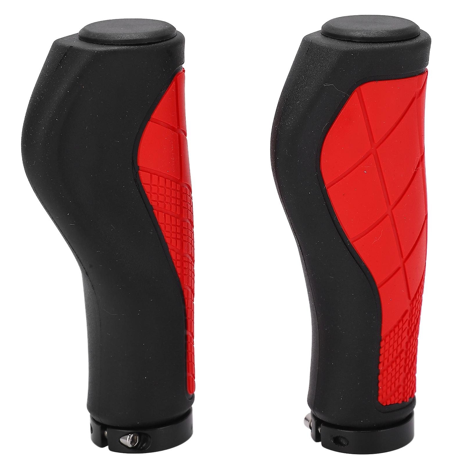 1 Pair/set Mountain Bike Handlebar Cover with Alloy Double Lock Anti Slip Cycling Handle GripRed Black