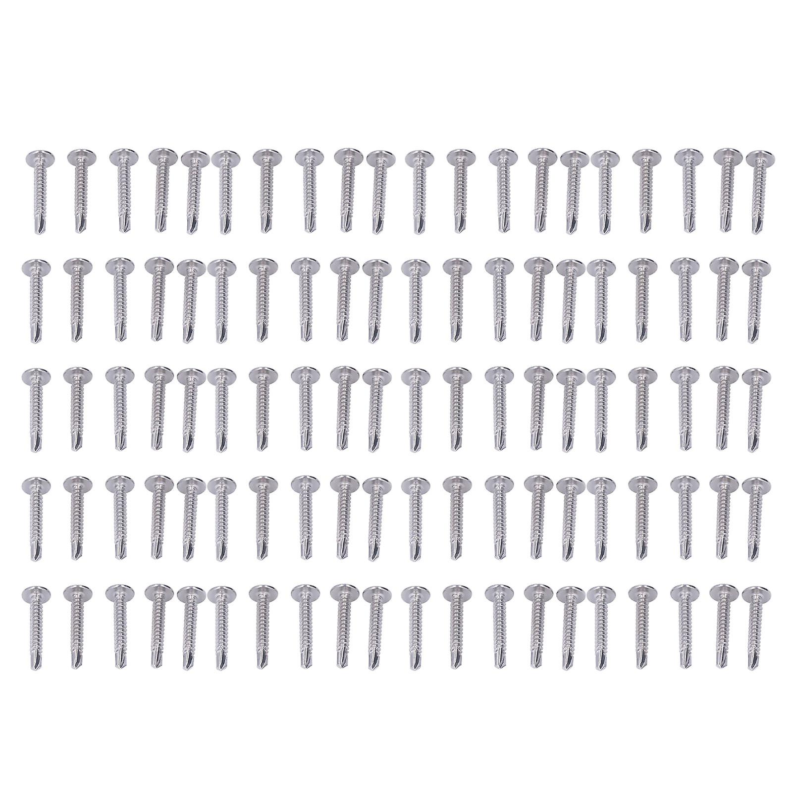 100PCS Cross Self Tapping Screws Round Washer Head Screws 410 Stainless Steel Screw Fasteners 4.8x32mm 100PCS