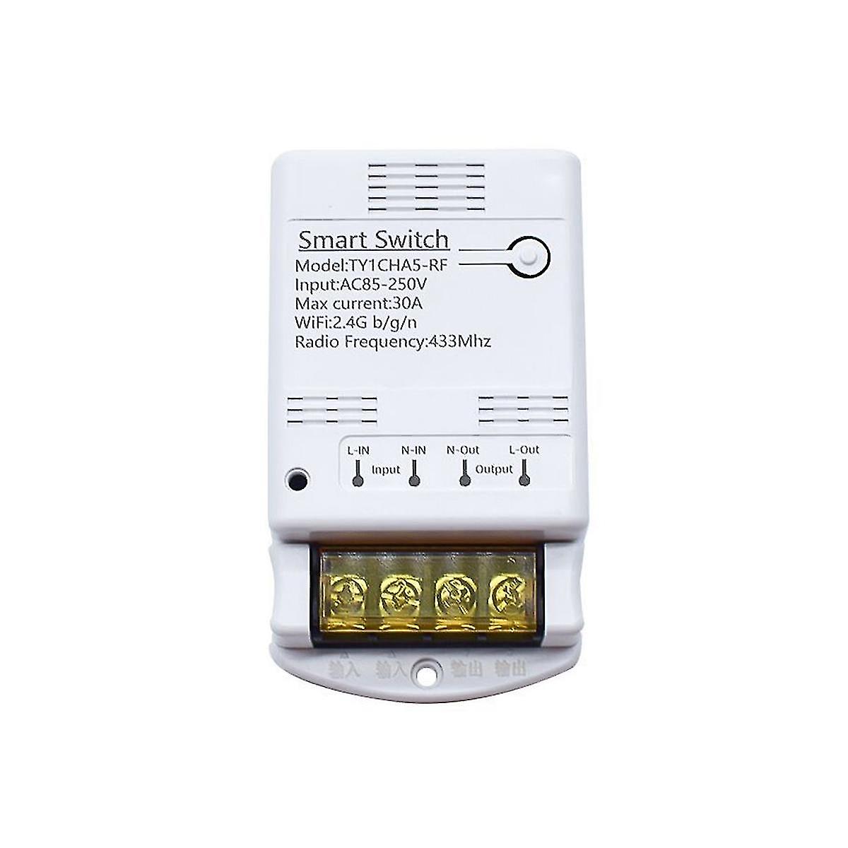 Tuya Wifi 30a relay module 85-250v smart switch DIY 433mhz RF controller Smartlife application voice