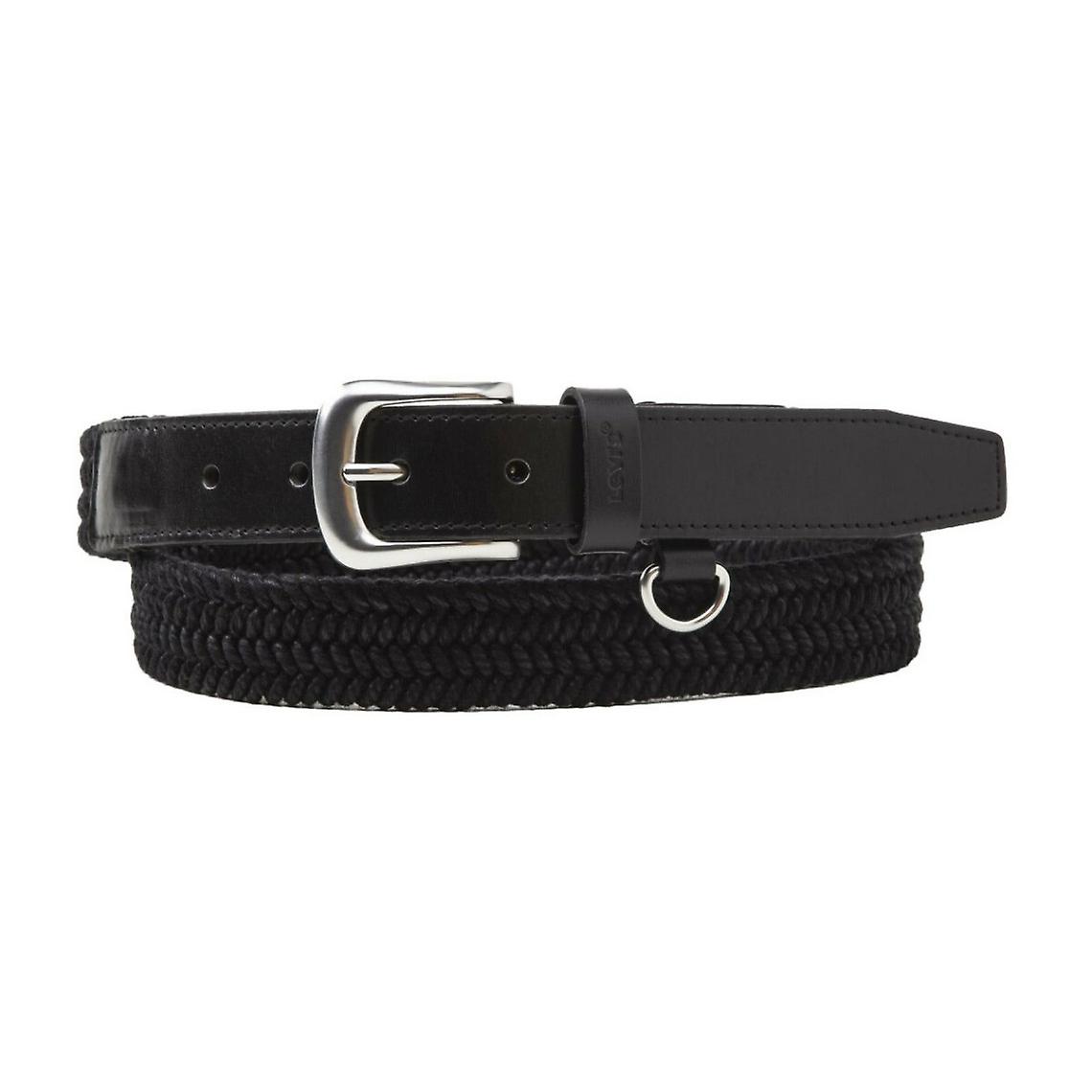 Ceinture à Sangle Tressée En Coton Noire