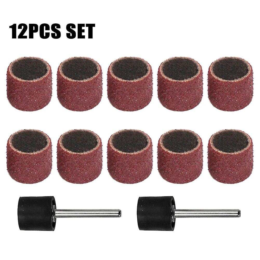 12pcs Sanding Drum with Extension Set Abrasive Rotary Tool Sanding Drum Grinding Head for Metal Surface Rust Cleaner~10552
