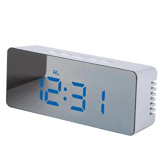 Makeup Mirror LED Night Light Mute Temperature Time Display Digital Alarm Clock